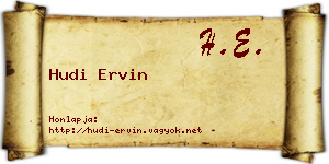 Hudi Ervin névjegykártya
