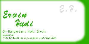 ervin hudi business card